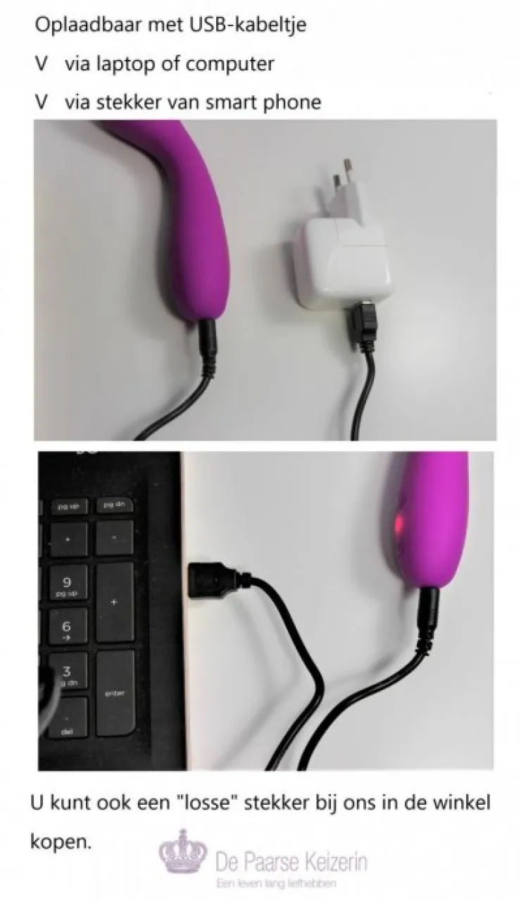 opladen van een vibrator met een USB-kabeltje