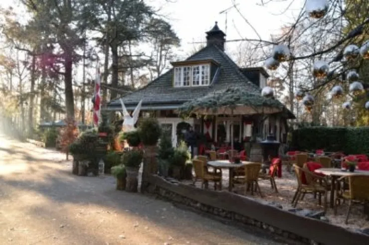 Boswandelingen met gezellig terras en boshuis 