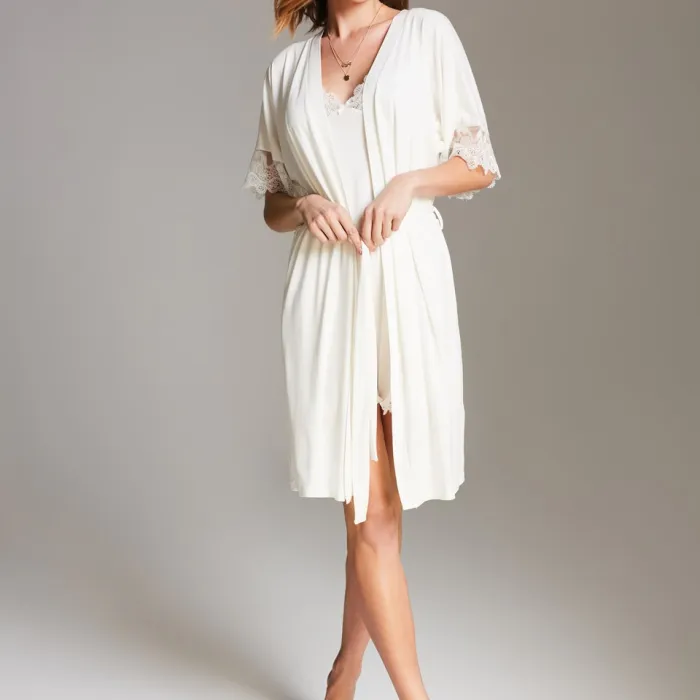 peignoir wit vanilla voorkant, robe