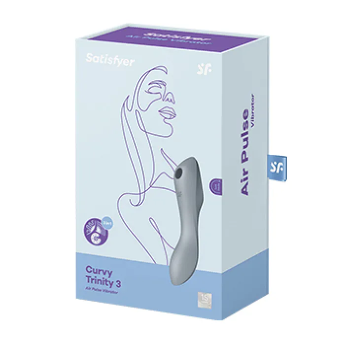 Curvy Trinity 3, luchtdruk vibrator van Satisfyer in verpakking