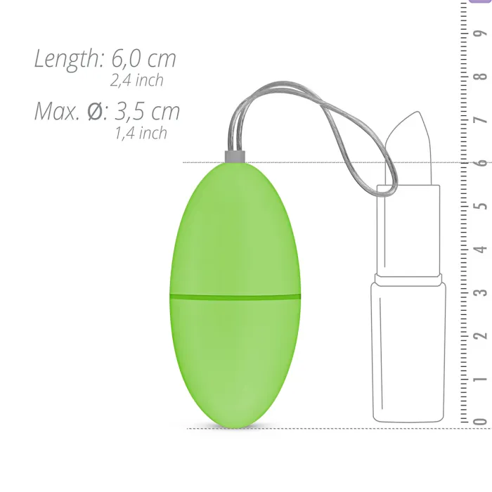 Vibrating egg easy toys groen, afmetingen