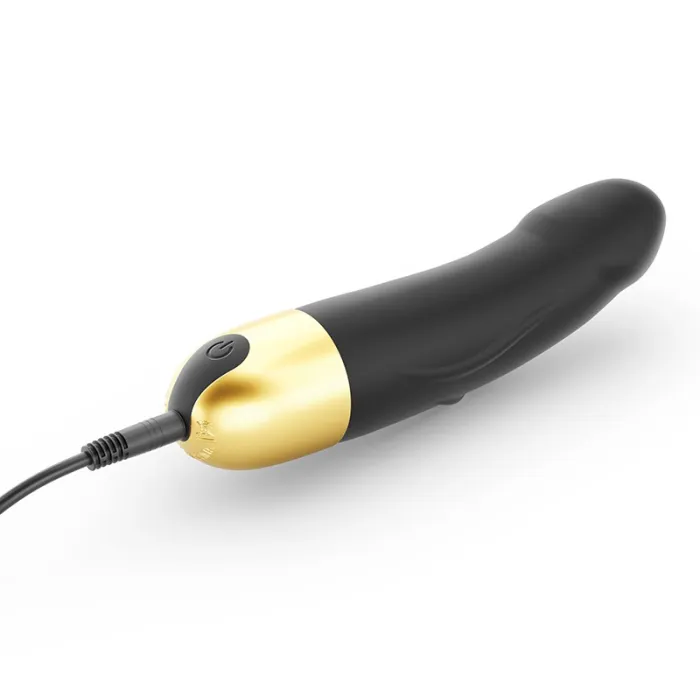 zwarte semi-realistische kleine vibrator, oplaadbaar