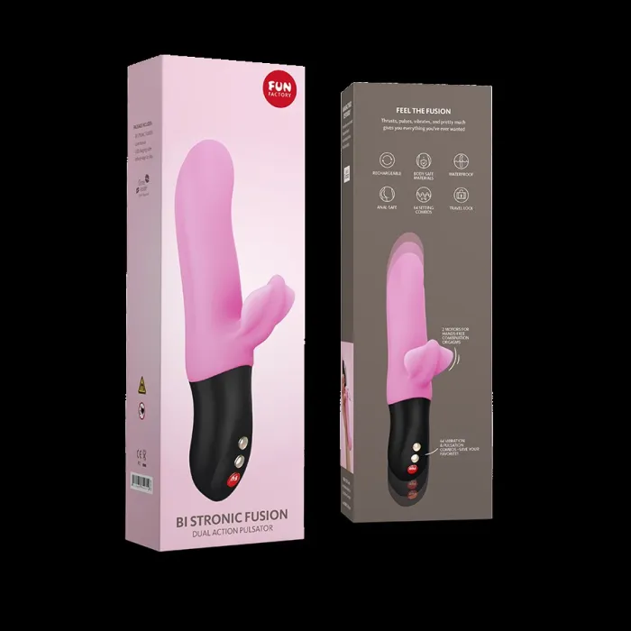 Bi Stronic vibrator van Fun Factory met verpakking in roze