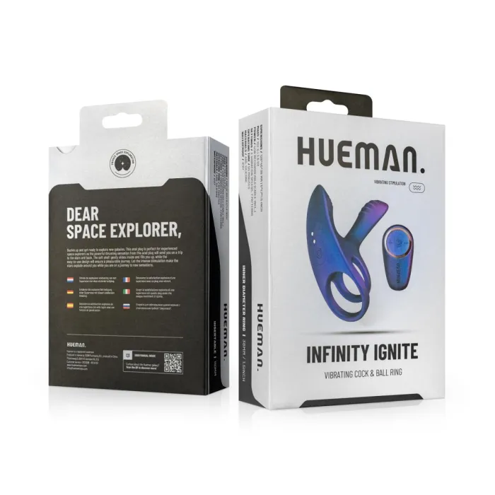 Hueman Infinity Ignite Verpakking, vibrerende cockring met afstandsbediening