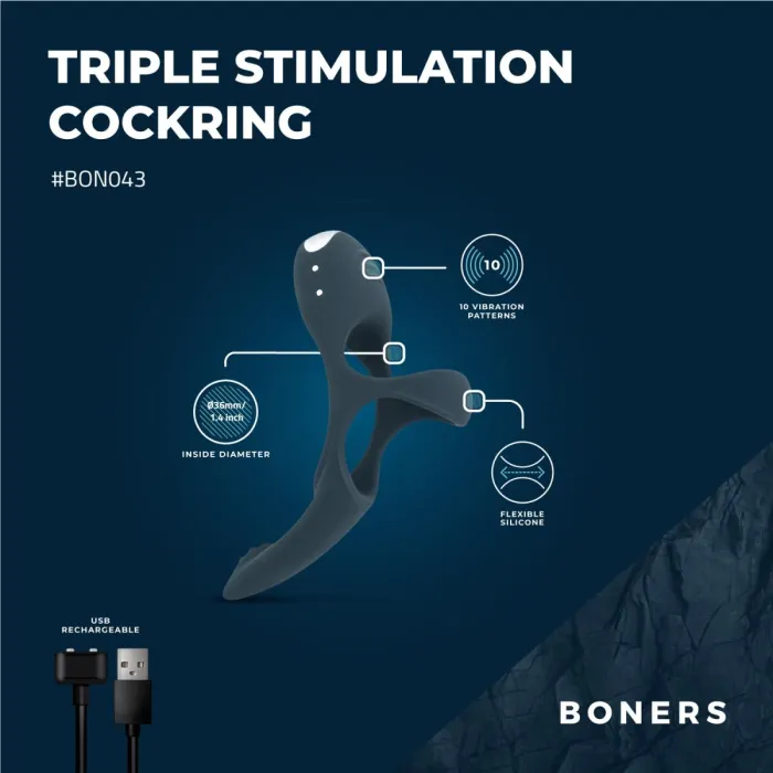 Triple Vibrating cockring van Boners