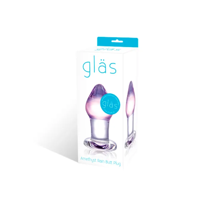 Paarse buttplug van glas