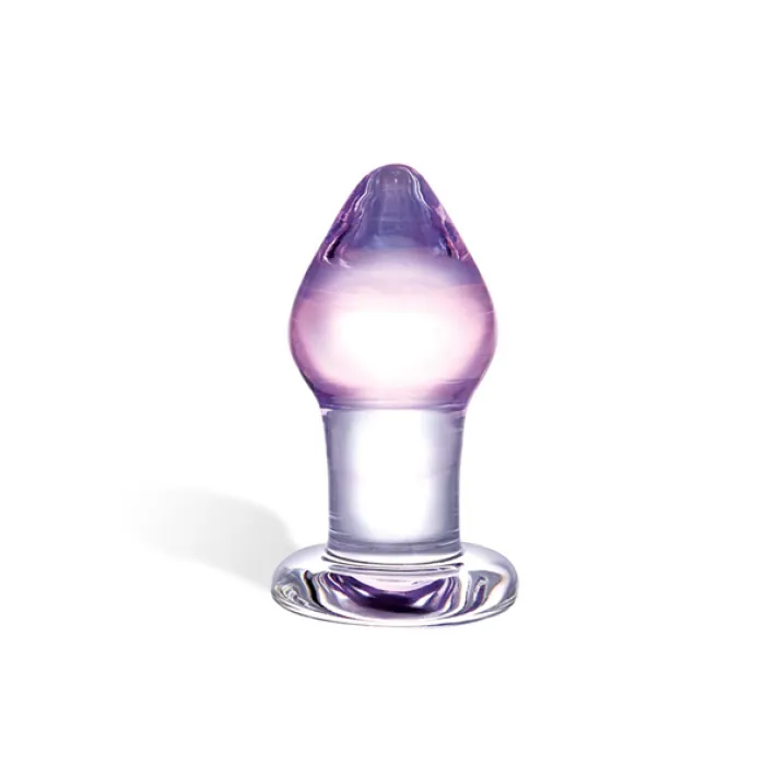 Paarse buttplug van glas