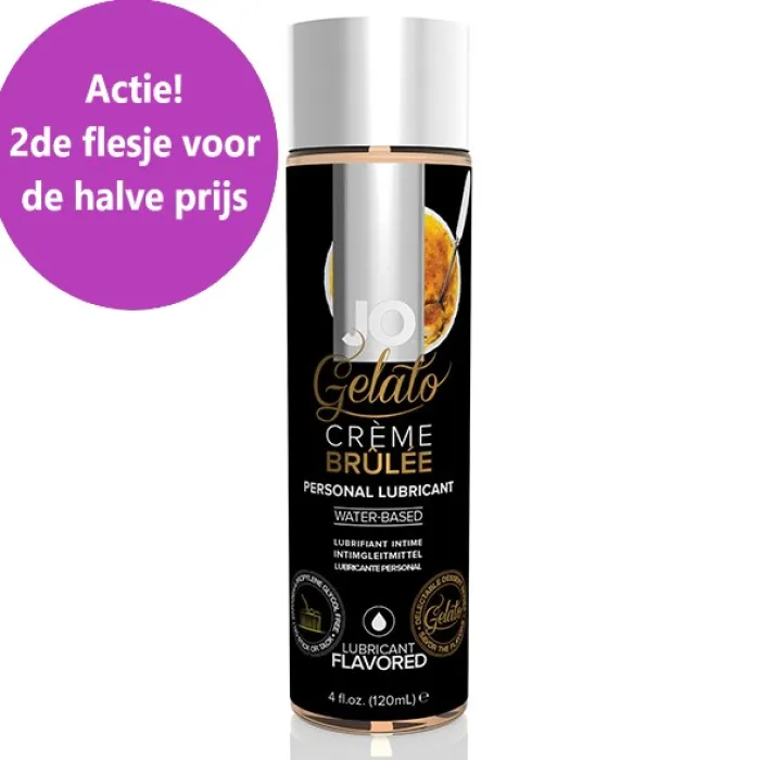 Jo Gelato glijmiddel orale seks met smaakje creme brulee en kortings actie