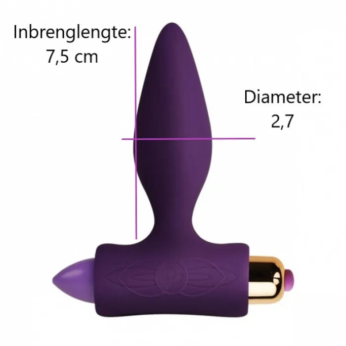 afmetingen van vibrerende buttplug, petite sensations