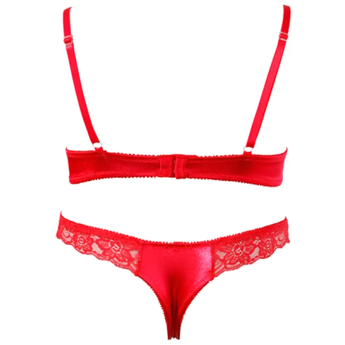 pikant lingerie setje rood, achterkant