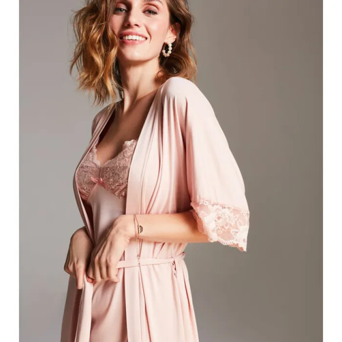 Peignoir van Vanilla in dusty pink