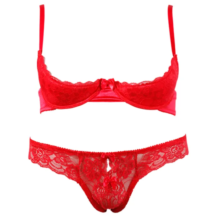 pikant lingerie setje rood