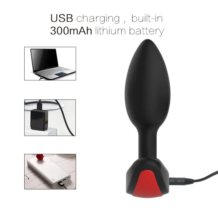 Vibrerende buttplug oplaadbaar met USB-kabeltje