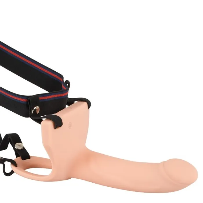 vibrerende strap-on, holle dildo van 19 cm